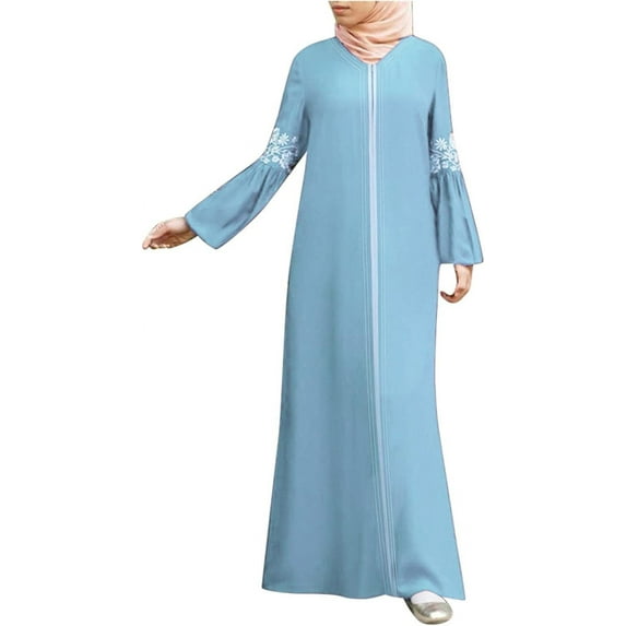 Muslim Dress for Women Plus Size Summer Dresses Abaya Kaftan Clothing Loose Full Cover Middle East Arabia Maxi Dress