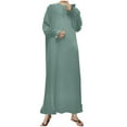 thumbnail image 1 of Muslim Dresses for Women Smocked Cuff Dress Eid Jilbab Muslim Prayer Clothes Islamic Modest Abayas Dubai Salah Robe, 1 of 1