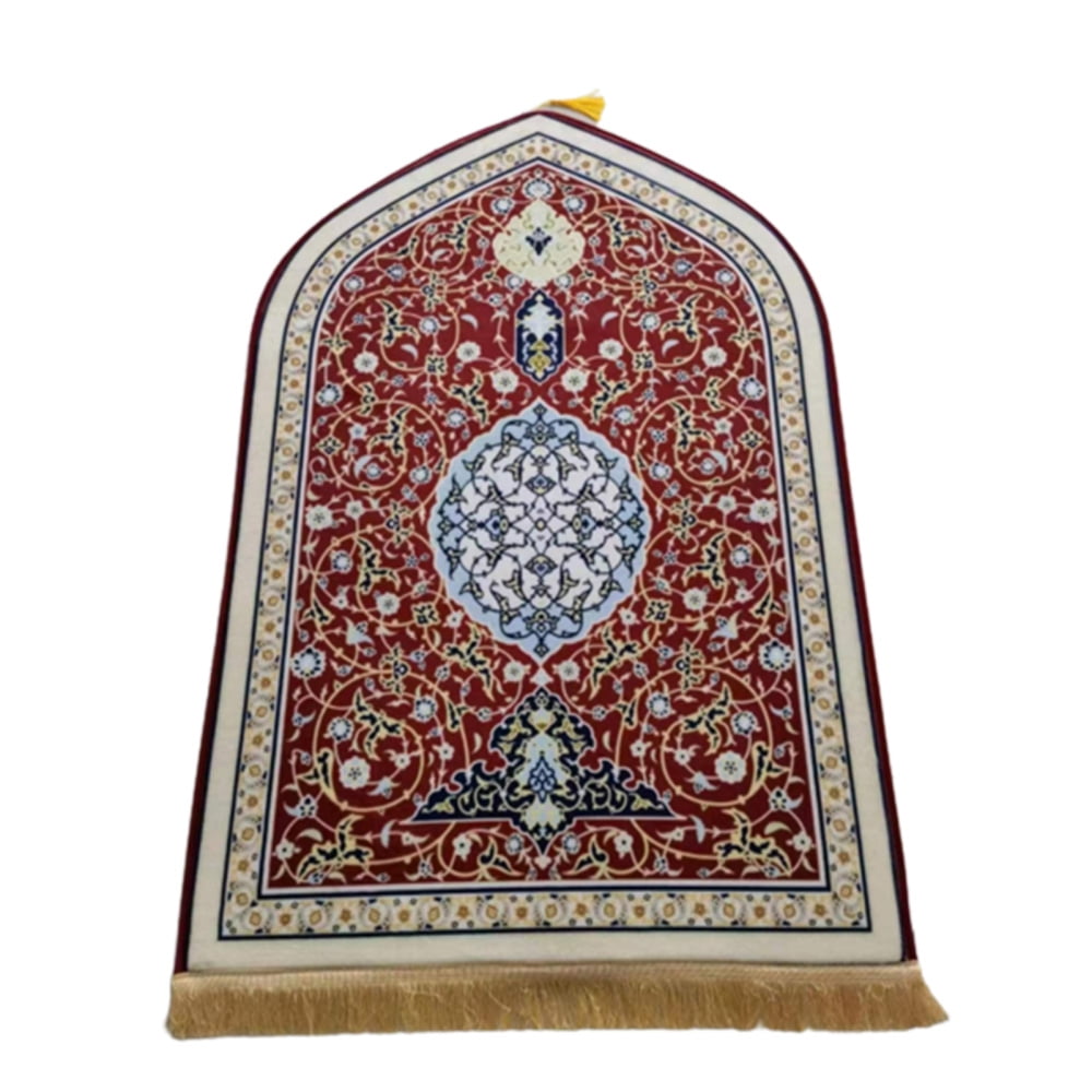 Muslim Flannel Chic Prayer Rug Soft Thick and Padded Prayer Rug for