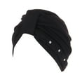 thumbnail image 1 of Muslim Hat Women CQXIDFH Multi Color Studded Braid Cap, Fashion Side Square Braid Design, Casual Daily Headwear for Women, Sun Visor Hats (Black, One Size), 1 of 3