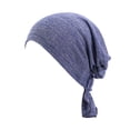 thumbnail image 1 of Muslim Hat for Women Reversible Adjustable Solid Color Hat Leisure Yashmak Stand-Ear Sleep Caps Satin Lined Hair Bonnets Wrinkled Headcap Elastic Hairband Beauty Hairdressing Hat Chemotherapy Hat, 1 of 1