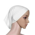 thumbnail image 1 of Muslim Headscarf, Hijab Cap for Women, Soft Cotton Elastic Turban Wrap, Modest Head Cover for Daily Wear, Prayer, Work, and Outdoor Activities-White, 1 of 1