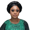 thumbnail image 1 of Muslim Headwear CQXIDFH Fashion Satin Lined Hair Bonnet, Beaded Braid Turban Cap, Ruffle Head Wrap for Daily Sleeping and Casual Wear, Baseball Caps (Black, One Size), 1 of 4