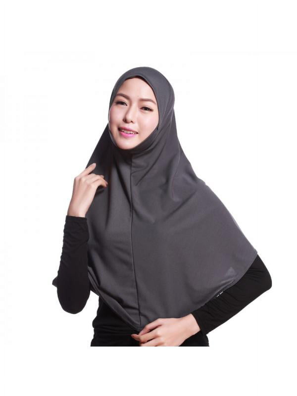 Glitter Muslim Turban Hijab Cap - One-Piece Long Head Scarf For Women & Girls (Multiple Colors)