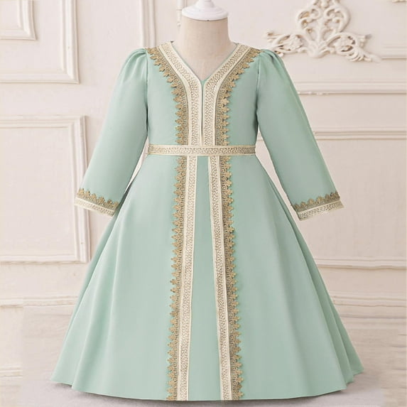 Muslim Infant Dress Dress Middle One Year Old Baby Solid Color ...