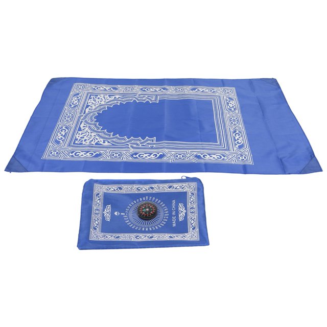 Muslim Prayer Rug 4 Stabilization Iron Corners Blanket with Compass for