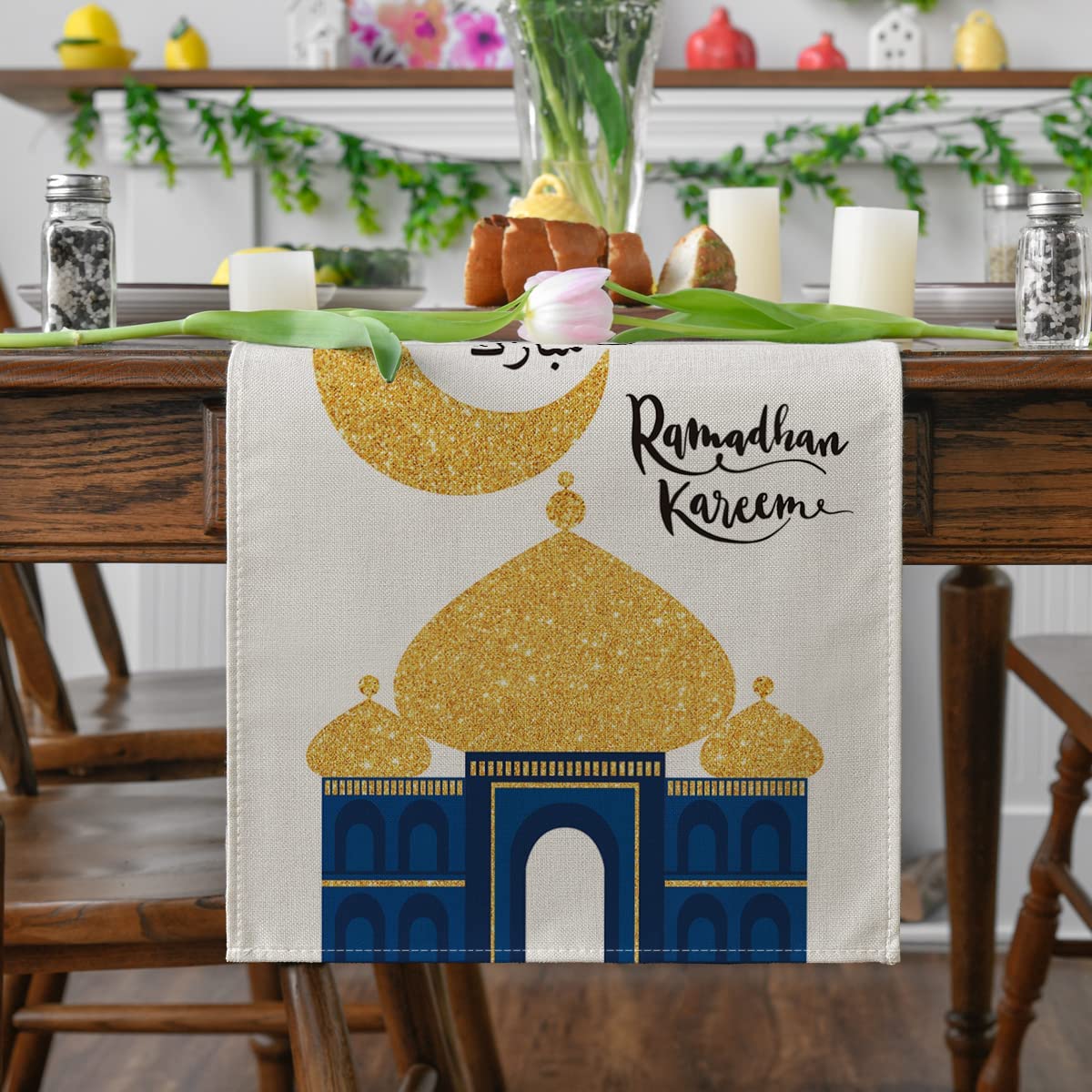 Muslim Ramadan Table Runner Islamic Mosque Seasonal Moon and Star ...