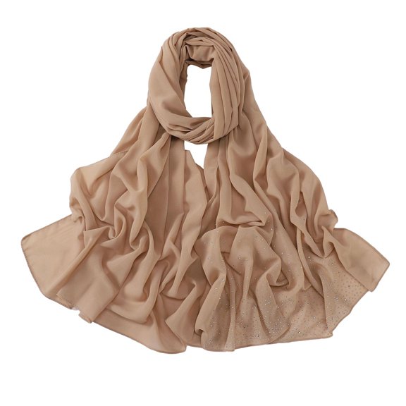 Muslim Scarf for Women! Yigetop Women's Solid Color Crinkled Hat with Muslim Ethnic Hijab Women's Fashion Scarves Khaki A