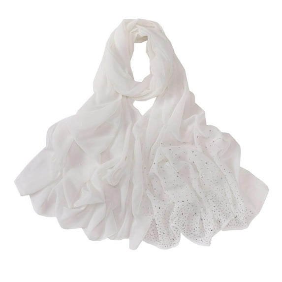 Muslim Scarf for Women! Yigetop Women's Solid Color Crinkled Hat with Muslim Ethnic Hijab Women's Fashion Scarves White A