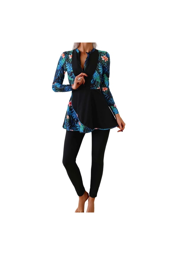 Muslim Swimsuits for Women Modest Burkini Islamic Arabic Swimwear Full Cover Long Sleeve Rash Guard Pants Bathing Suit 2026 Summer Beach Vacation Outfits