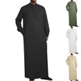 thumbnail image 1 of Thobes for Men Loose Fit Kaftan Thobe Casual Lightweight Beach Long Gown Loungwear Big and Tall Arab Thobe Robe Outfits with Pocket, 1 of 7