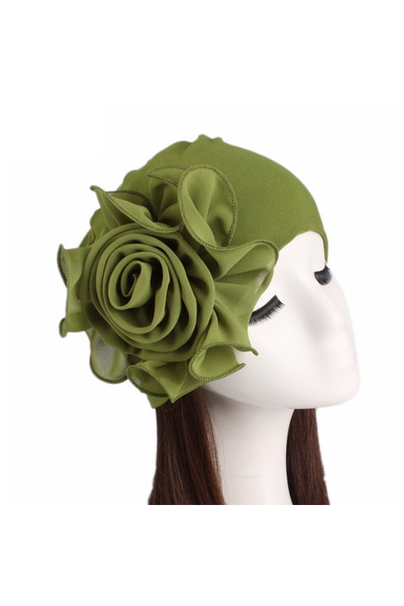 Muslim Turban/Hat for Women - Big Flower Stretch Hat,  African Hijab Turban