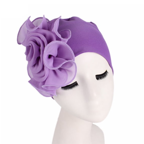 Muslim Turban/Hat for Women - Big Flower Stretch Hat, African Hijab Turban