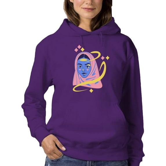 Muslim Woman Color Portrait Hoodie Women -Image by Shutterstock, Female x-Large