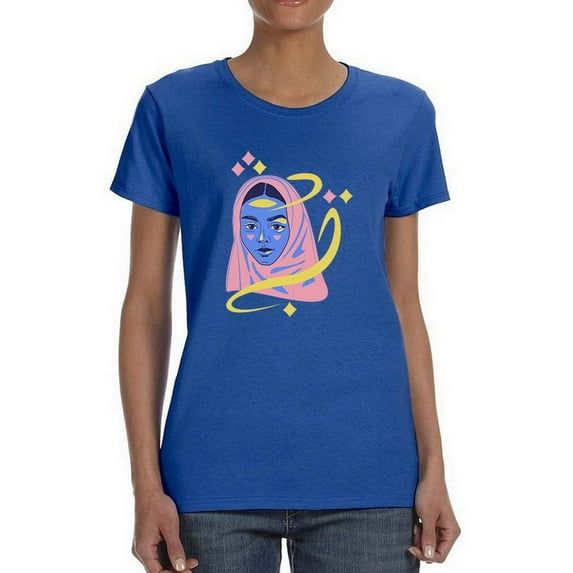 Muslim Woman Color Portrait T-Shirt Women -Image by Shutterstock, Female Medium