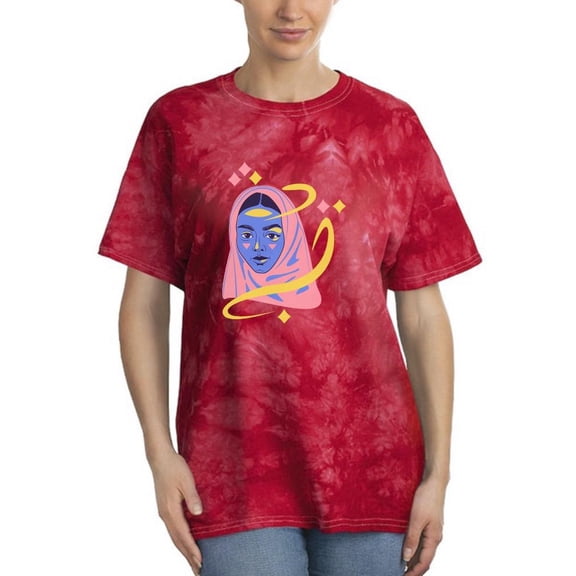Muslim Woman Color Portrait Tie Dye Crystal Women -Image by Shutterstock, Female XX-Large