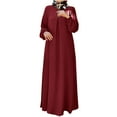 thumbnail image 1 of Muslim Womens Jilbab Plus Size Islamic Ramadan Abaya Dress One Piece Prayer Garment Abaya Dubai Islam Robe Caftan, 1 of 1