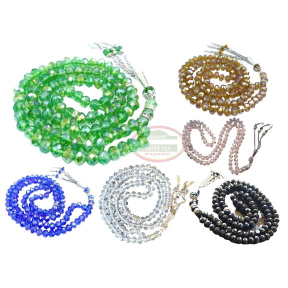 Muslim prayer beads[4 Pack]Islamic prayer beads 99ct Tasbeeh counter 8mm misbaha Islamic Favors Islamic wedding Favors Crystal prayer beads Islamic Gifts 123