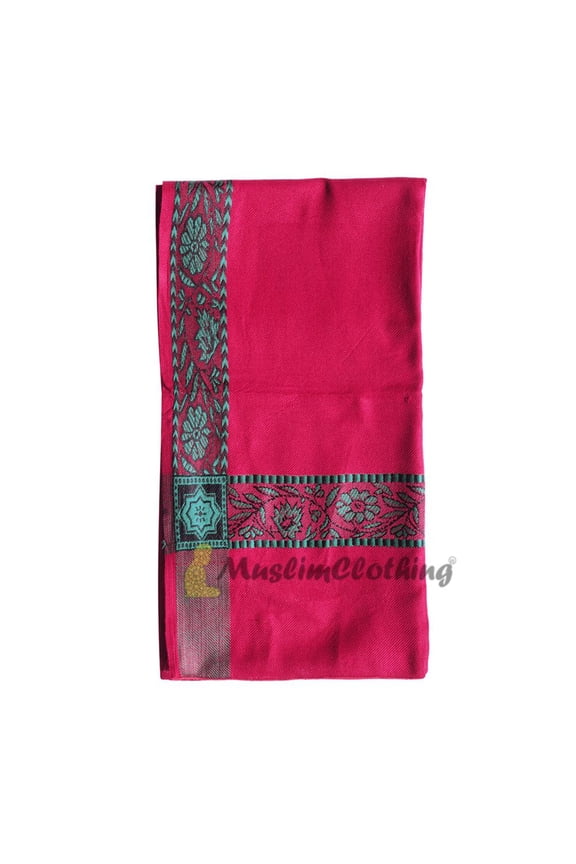 MuslimClothing Maroon Kashmiri Yemeni Habaib Men's Scarf Wrap Turban 56cmx203cm