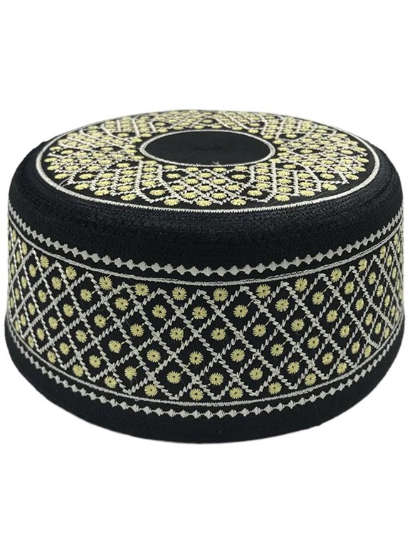 Muslims Men Namaz Prayer Hat Traditional Kufi Hat Eid Gift Embroidered Muslims Men Prayer Hat