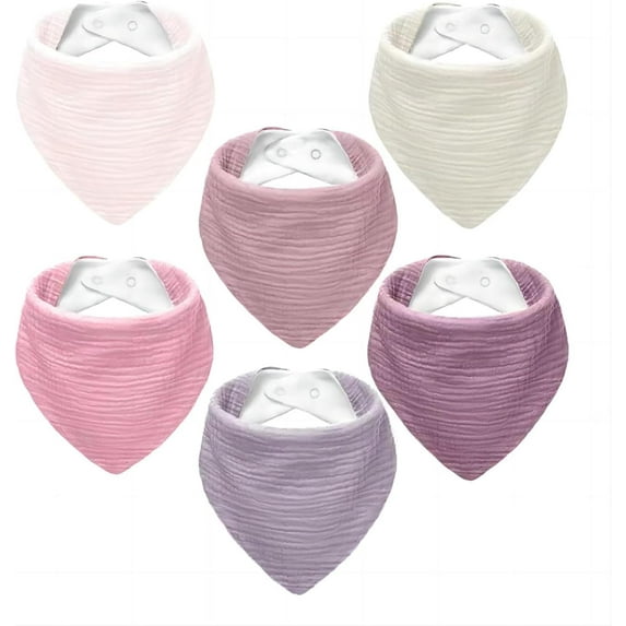Muslin Baby Bibs,Soft Triangular Baby Bandana Drool Bibs for Baby Boy Girl,Solid Colors Bib for Drooling Teething