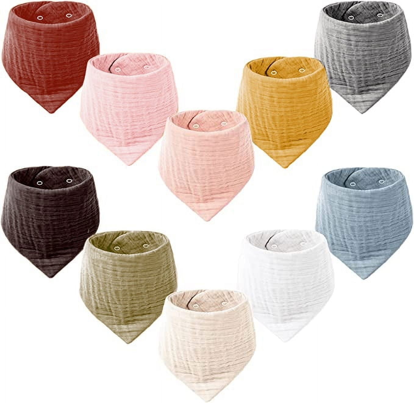 Muslin Baby Bibs for Girls, Bandana Drool Bibs, Muslin Super Soft