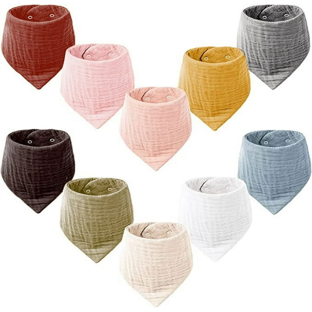 Muslin Baby Bibs for Girls, Bandana Drool Bibs, Muslin Super Soft