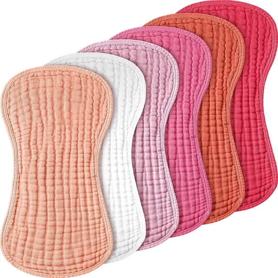 Muslin Baby Burp Cloths Sets for Unisex- 6PCS Large 100% Cotton Burping Clothes for Newborn,Baby Girls and Boys