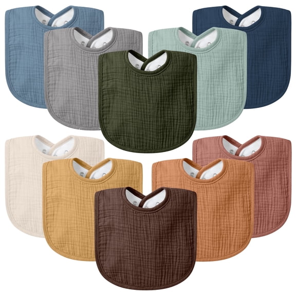 VOMARHUG Baby Muslin Bibs for Boys Girls,Organic Muslin Baby Bib for Drooling and Teething, 10 Pack Soft Bandana Drool Bibs