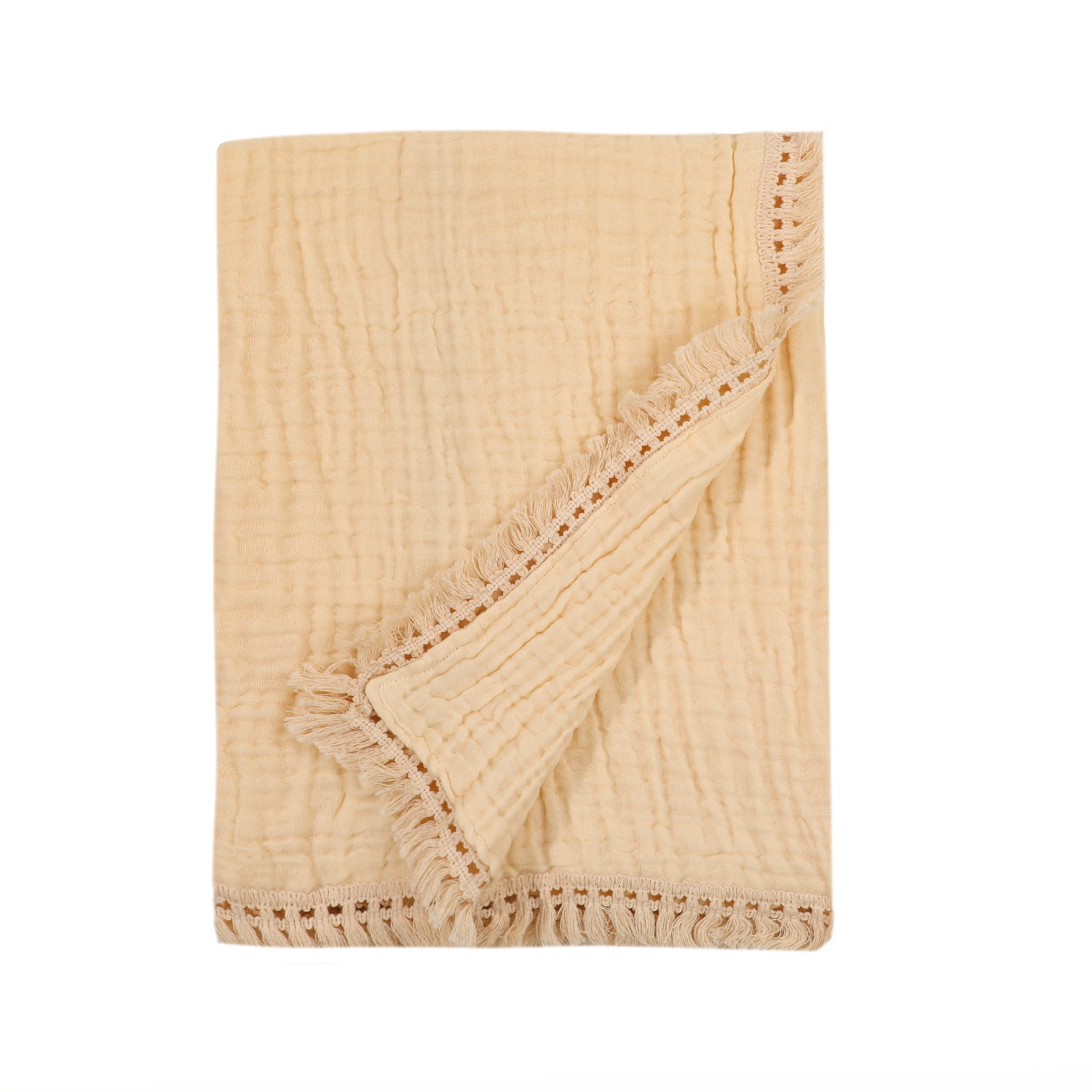 Muslin Baby Swaddle Blanket with Tassel Throw Blanket for Toddler 4
