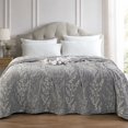 Muslin Bed Blanket Twin Size 68 x 92 in, Reversible Gray Tree Branch ...