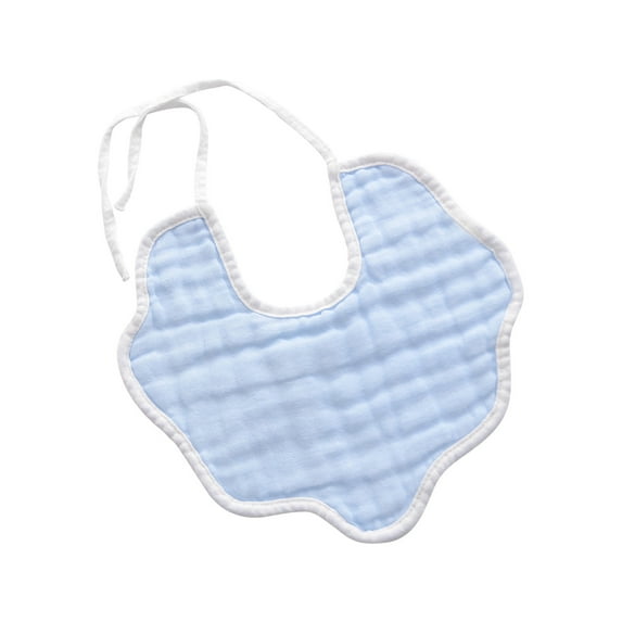 Muslin Bibs Unisex Baby Girls Cotton Drool Bibs Absorbent Newborn Soft Burp Cloths Saliva Towel, Blue