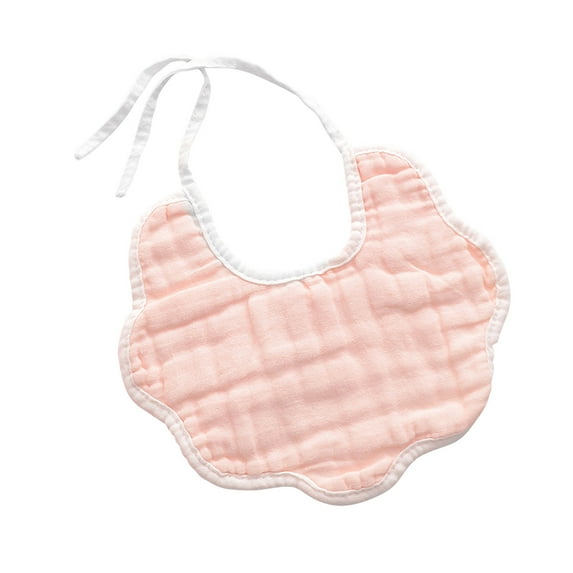 Muslin Bibs Unisex Baby Girls Cotton Drool Bibs Absorbent Newborn Soft Burp Cloths Saliva Towel, Pink