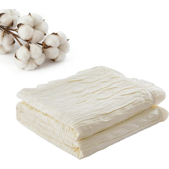 Muslin Blanket with Ruffled Edges Soft Pleated Crinkle Bedspread for & Size Bed Quilt Breathable Lightweight Stylish Throw Decorative