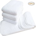 thumbnail image 1 of Muslin Burp Cloths 10 Pack 100% Cotton Hand Washcloths 6 Layers Extra Absorbent and Soft, One Size, White, 1 of 9