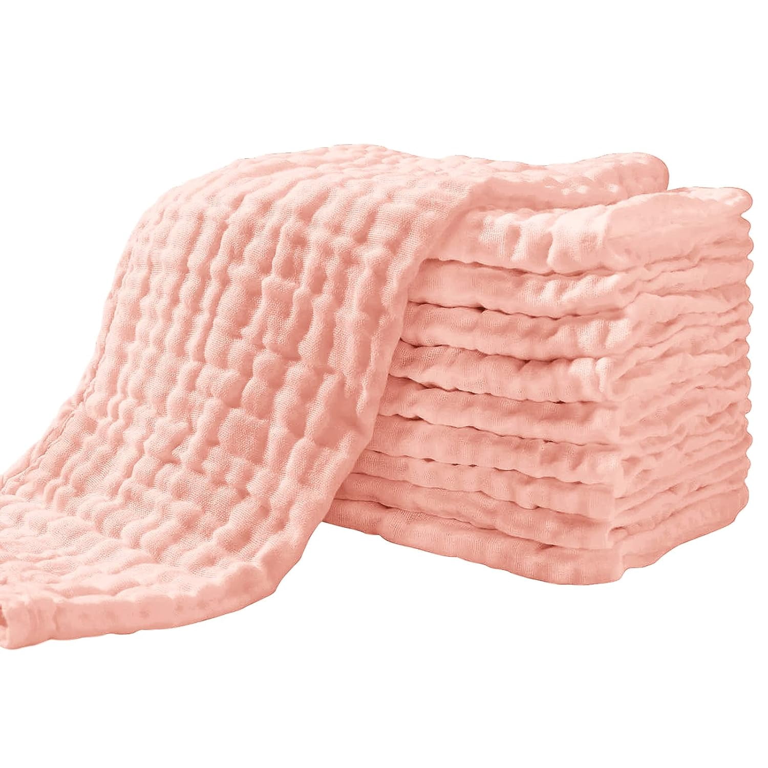 Muslin Burp Cloths for Baby 10 Pack 100% Cotton Baby Washcloths for Boys Girls Large 20''X10'' Super Soft and Absorbent