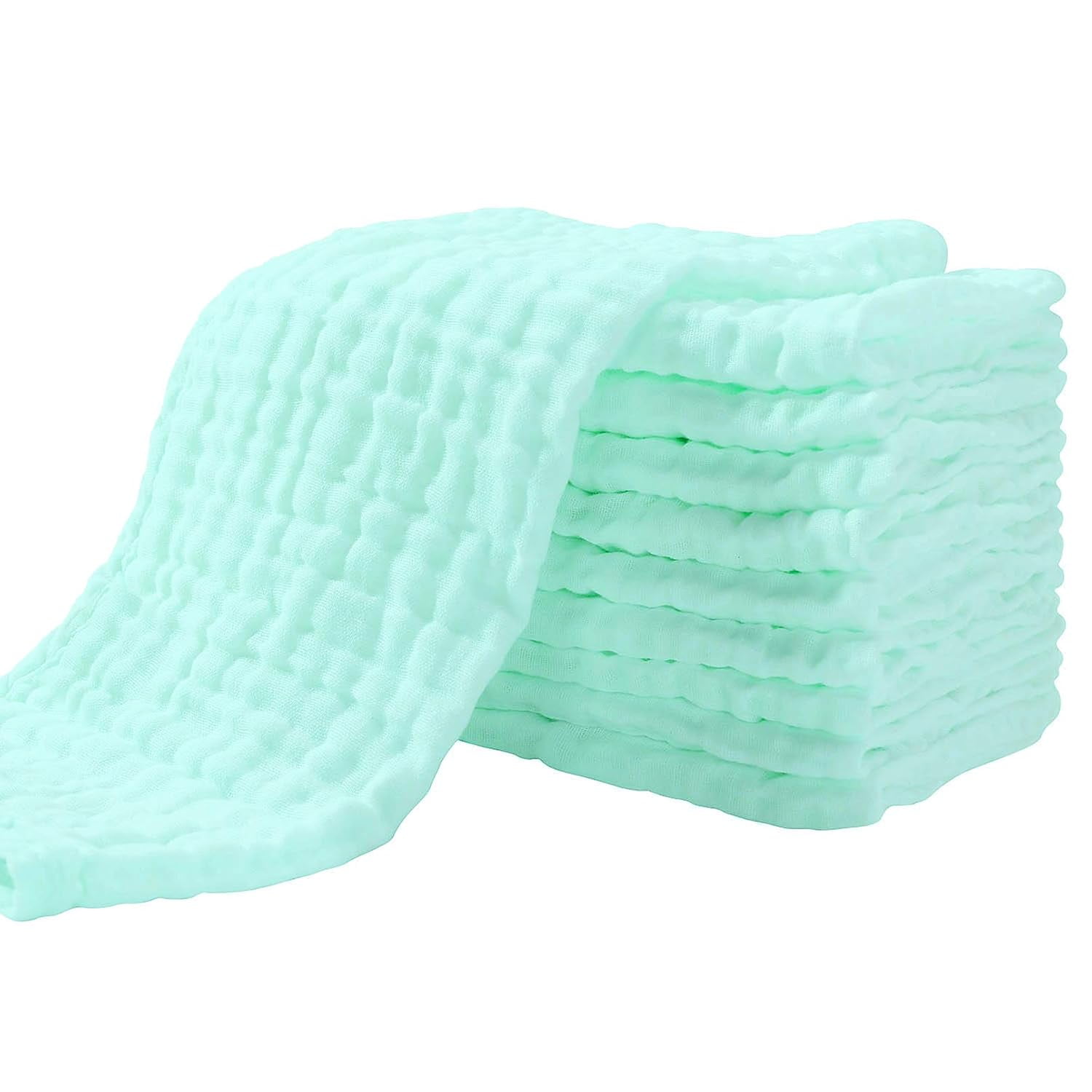 Muslin Burp Cloths for Baby 10 Pack 100% Cotton Baby Washcloths for Boys Girls Large 20''X10'' Super Soft and Absorbent