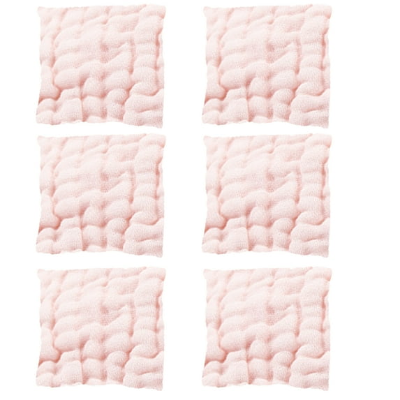 Muslin Burp Cloths for Baby Cotton Large 6 Layers Thicken Super Soft and Absorbent (6 Pack),Pink