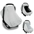 thumbnail image 1 of Muslin Car Seat Cover Baby, 3-1Infant Car Seat Covers for Babies,Summer Baby Car Seat Cover for Boys Girls with Breathable Window, Lightweight Infant Car Seat Canopy,Gray, 1 of 6