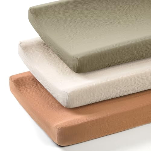 Muslin Changing Pad Cover: Baby Diaper Changing Table Pad Cover - Changing Pad Sheets for Girls Boys 3-Olive