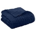 thumbnail image 1 of Muslin Cotton Blanket,Soft Throw Blankets for Couch,Muslin Cotton Throw Blanket, Lightweight Breathable Soft Blanket Multi-Purpose Washable Bed Sofa Blanket for Adult Summer(Blue 5x4.27ft), 1 of 5