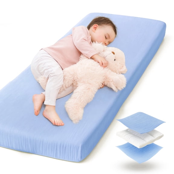 Muslin Cotton Daycare Toddler Cot Sheet - Padded, Elastic Edges, Hypoallergenic