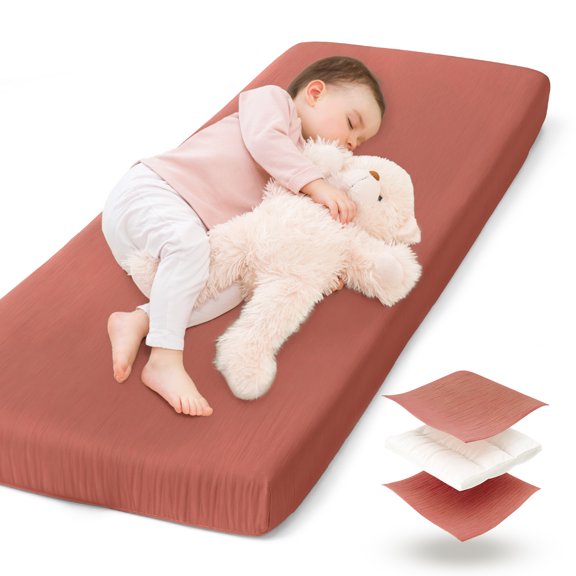 Muslin Cotton Daycare Toddler Cot Sheet - Padded, Elastic Edges, Hypoallergenic