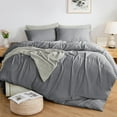 thumbnail image 1 of Muslin Duvet Cover Twin - 100% Washed Cotton Linen Like Gauze Comforter Cover 2 Pieces Breathable & Lightweight for All Season, 1 of 14