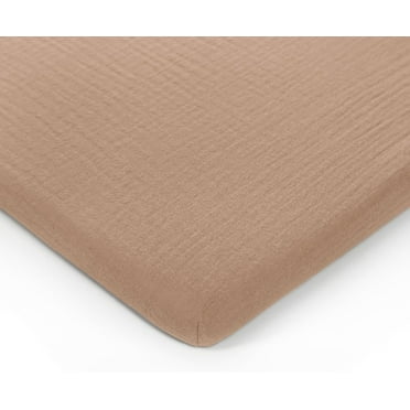 Comfy Cubs Muslin Fitted Bassinet Crib Sheet, Extra Soft 100% Muslin Cotton Bassinet Sheets (Cedar)