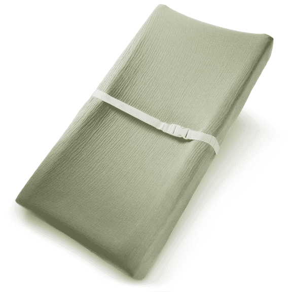 Comfy Cubs Muslin Changing Pad Cover, Soft Diaper Changing Station Covers for Baby (Sage)