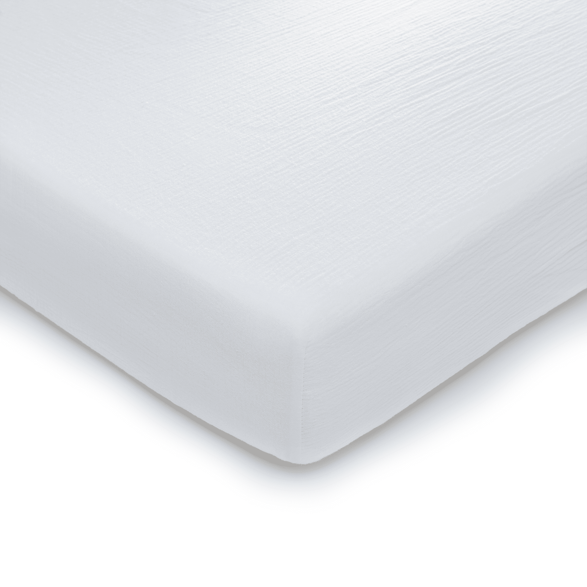 White Muslin Cotton Fitted Crib Sheet for Toddler Mattress