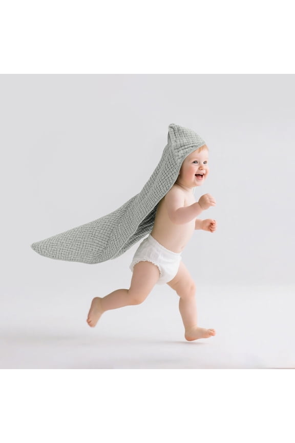 Muslin Hooded Ba-by Towels, 100% Cotton Towel Baby Bath Towel with Hood for Ba-bies, Inf-ant, To-ddler and K-ids, Large Size 35×35 Inch, Highly Absorbent and Essential for Ne-wborn Care