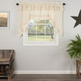 thumbnail image 1 of VHC Brands Muslin Ruffled Unbleached Natural Tan Swag Set of 2 Farmhouse Cotton Window Treatment for Living Room or Kitchen 36x36x16, 1 of 7