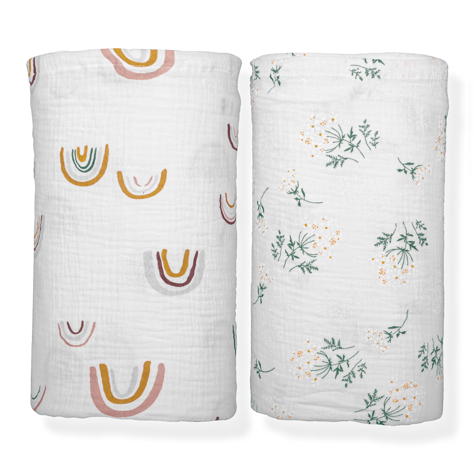 FOOK FISH's Cotton Muslin Swaddle Blankets 2 Pack, Breathable, Large